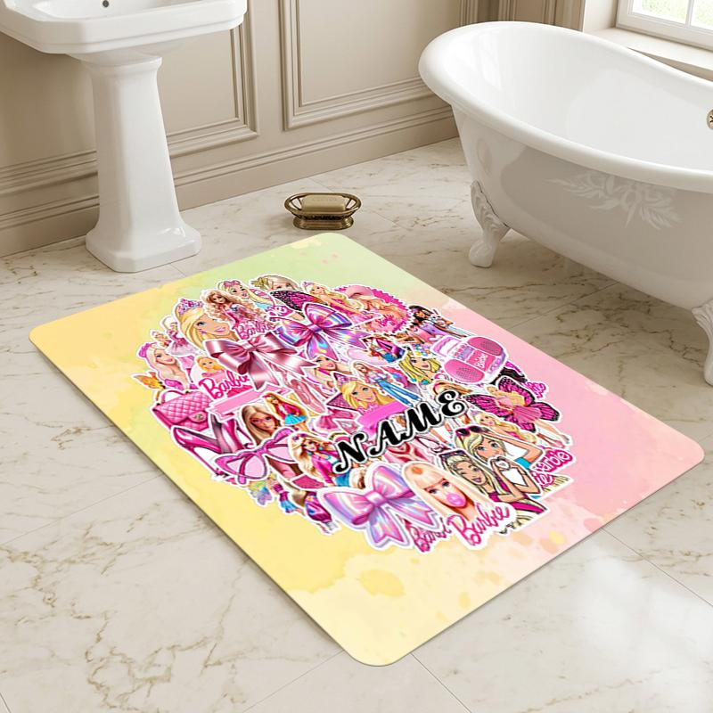 Custom Name Princess Unicorn Living Room Non-Slip Area Rug Soft Carpet for Bedroom Kids Playroom Sofa Office Home Decor Doormat