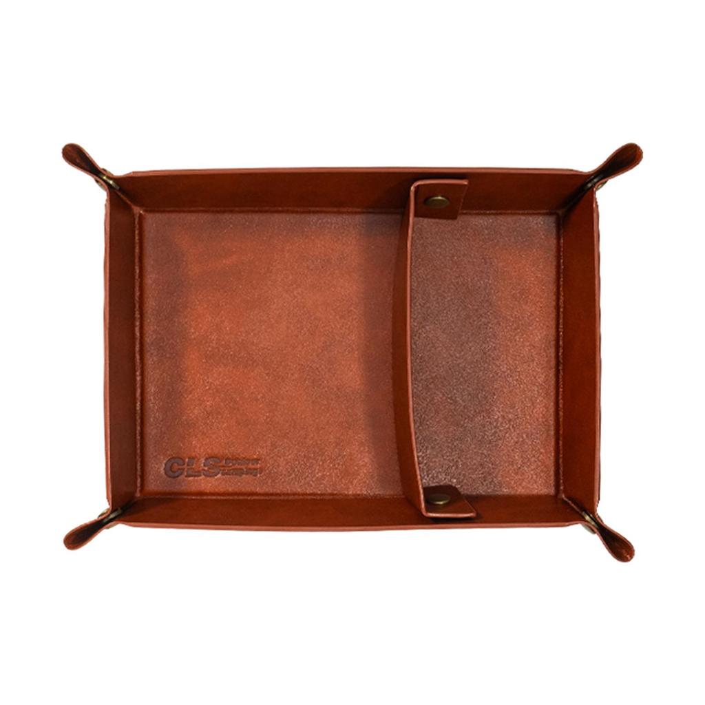 Genuine Leather Storage Tray, Chic Desk Accessory for Men and Women