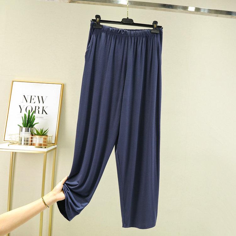 

Мужские летние свободные брюки из модала — легкие, универсальные, с высокой талией, широкие пижамные брюки с карманами 6XL