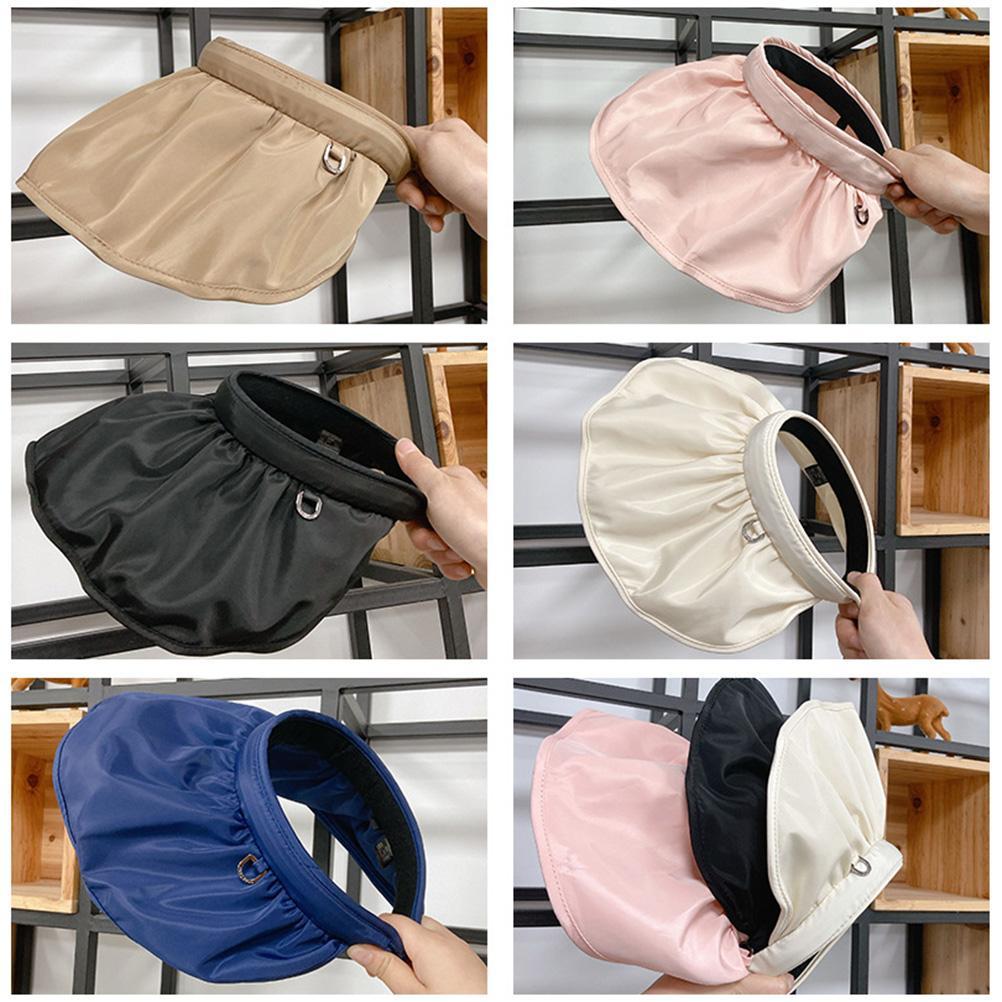2 In 1 Foldable Sun Hat Sunscreen Anti UV Hair Hoop Sun Visor Summer Beach Hats for Women Girls