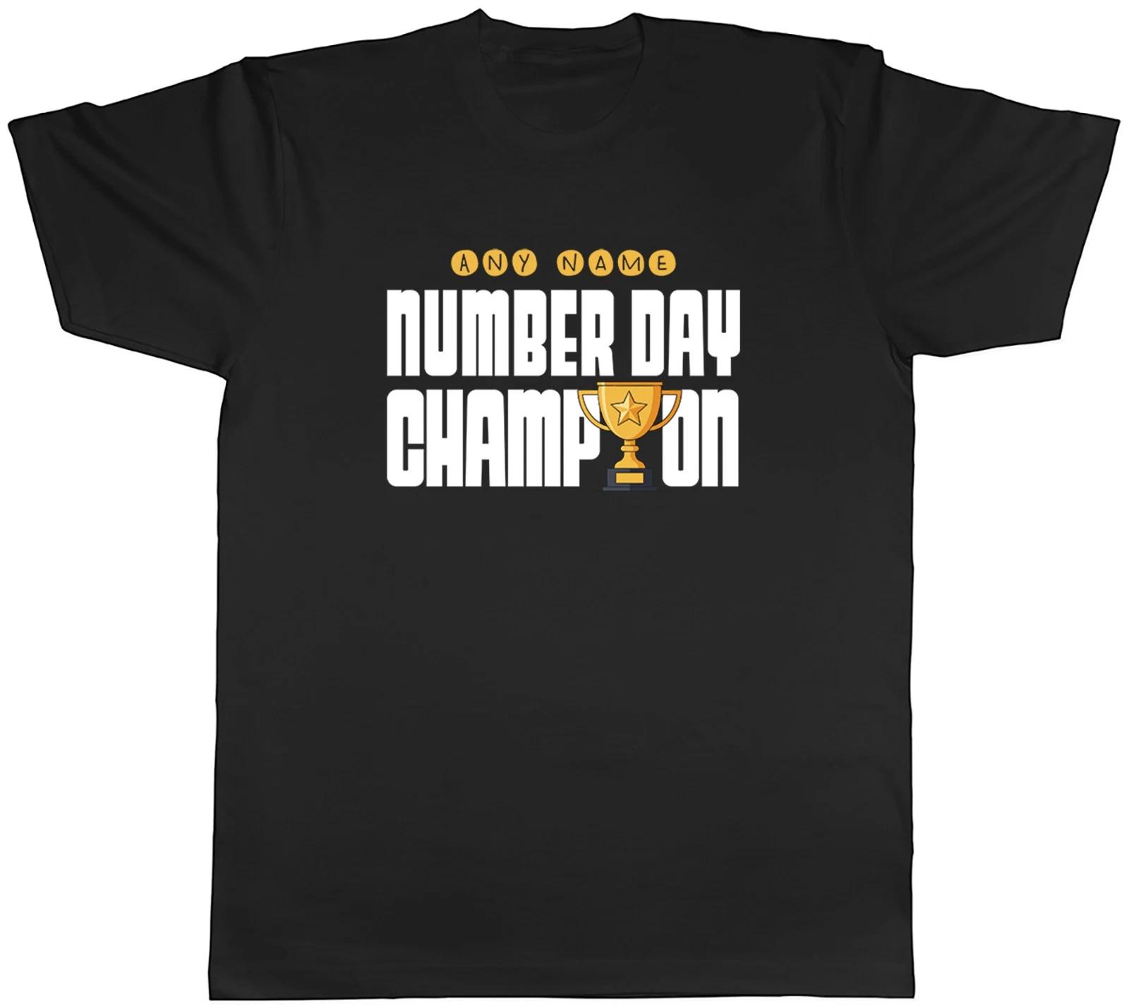 Personalised Number Day Champion Mens T-Shirt Tee Gift Top S