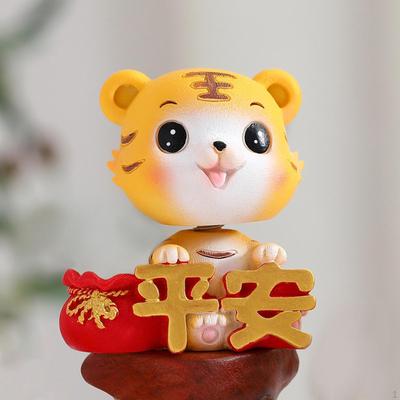 Adorable Small Tigers Figurine Resin Crafts Sculpture Statue Ornament Animal Figure Model for Car
