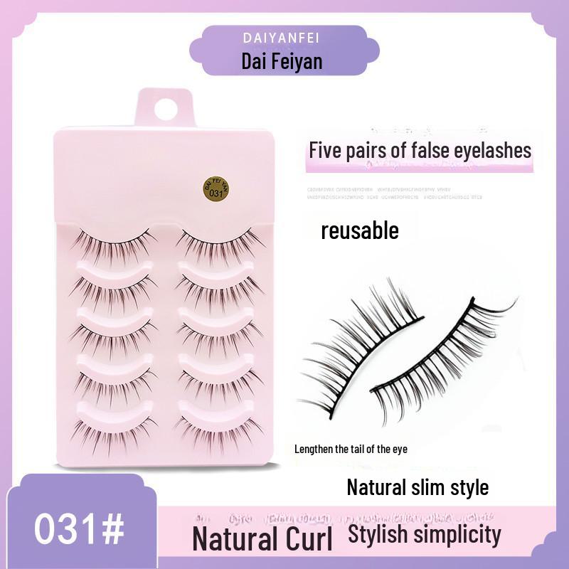 Cartoon Barbie Beginner False Eyelashes - Natural Thick 5 Pairs