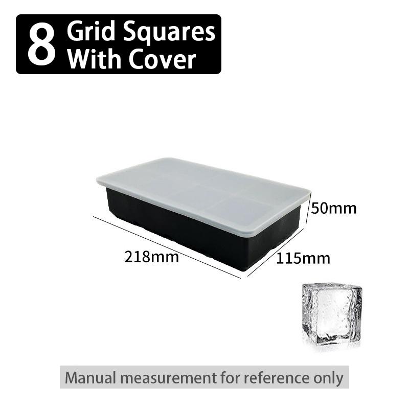 Silikon-Eisformen Mehrfach wiederverwendbare Eiswürfel-Formen Gitter Große Eiswürfelform Silikon-Kühler