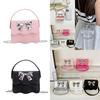 Cute Solid Color Silver Bow Decoration Kid Mini Shoulder Chain Bag For Summer Casual Wear