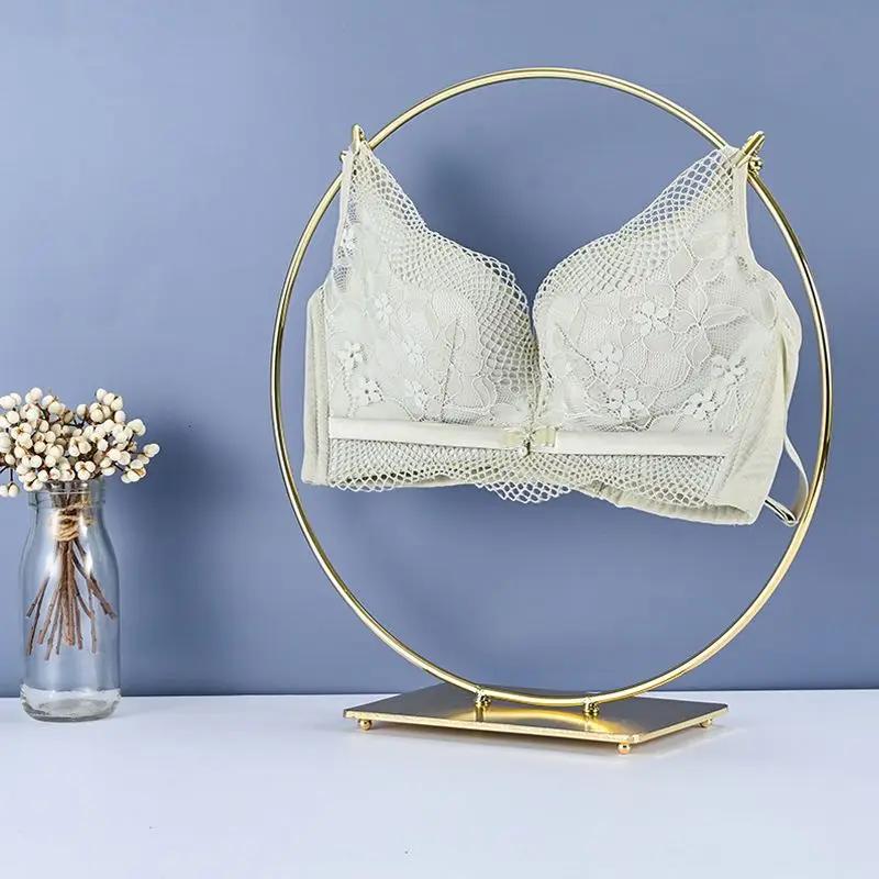 Étagère d'exposition de vitrine de magasin de vêtements moderne Cintres pour sous-vêtements Art en métal et fer Outils d'organisation Clip crochet de présentation pour culotte dame soutien-gorge