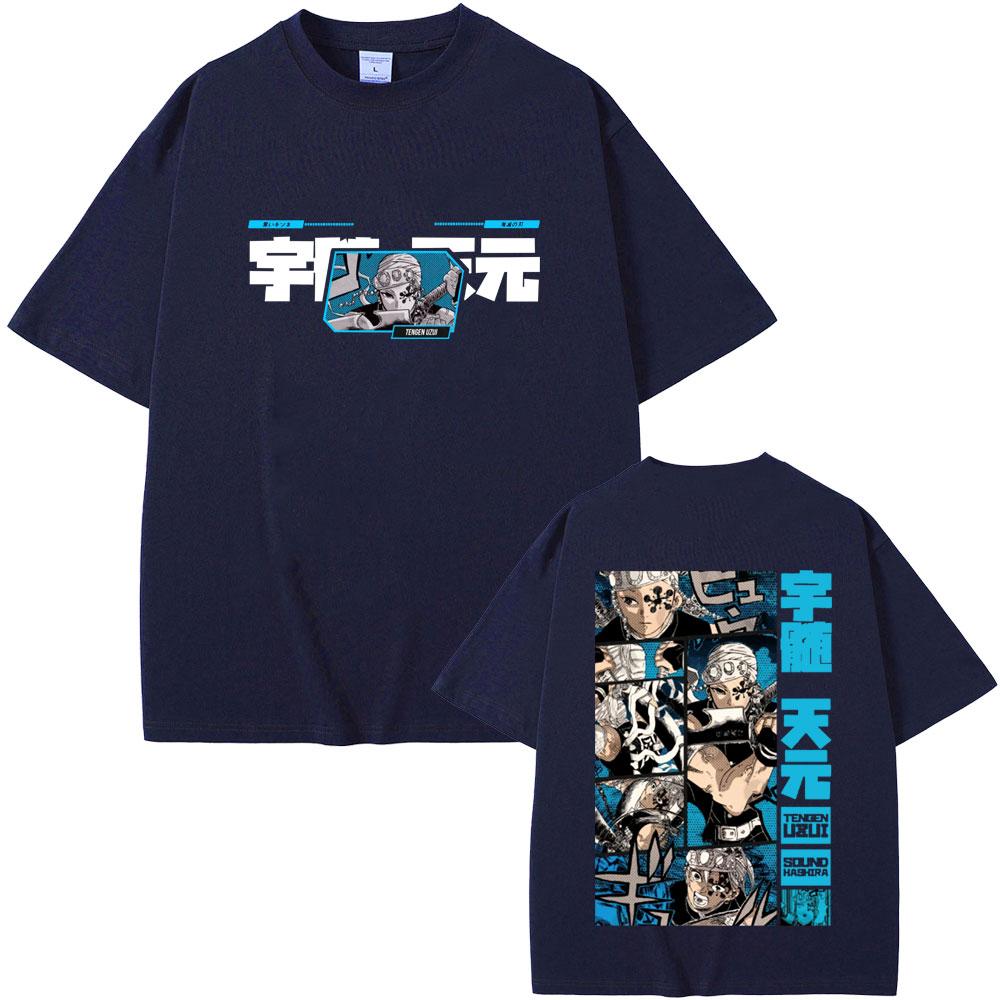Anime Demon Slayer T-shirt Funny Muscle Rat T Shirts Uzui Tengen Graphic Tshirt Summer Men Women Casual Cotton Oversized Tees