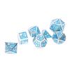 7pcs Polyhedral Dice Set Clear Number Metal Glossy Odorless Table Board Game Dice for Role Playing