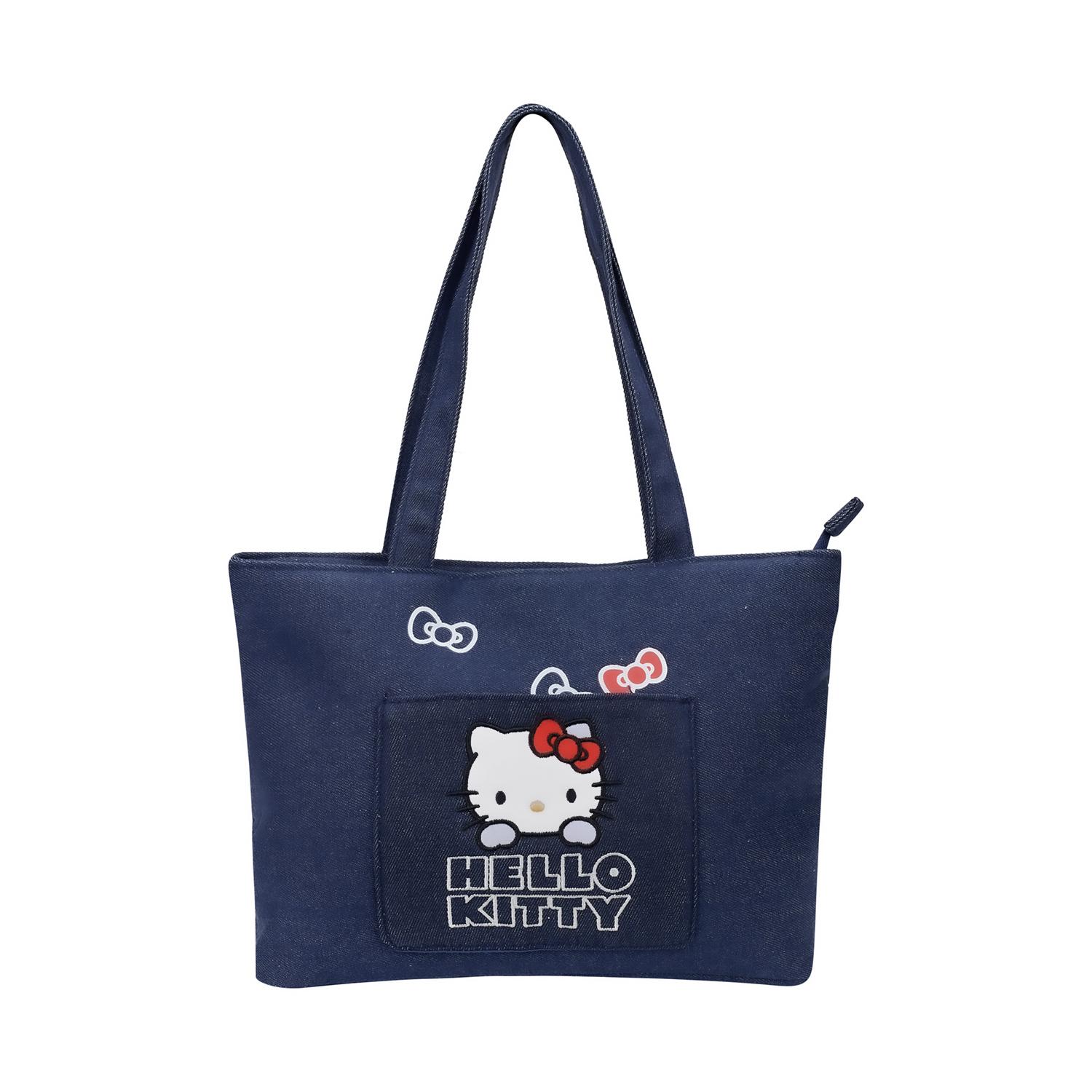 

Новая полиэстеровая сумка-тоут Sanrio Hello Kitty, сумка через плечо, женская, джинсово-синяя, BH-5123 88.9*20.3*62.2CM