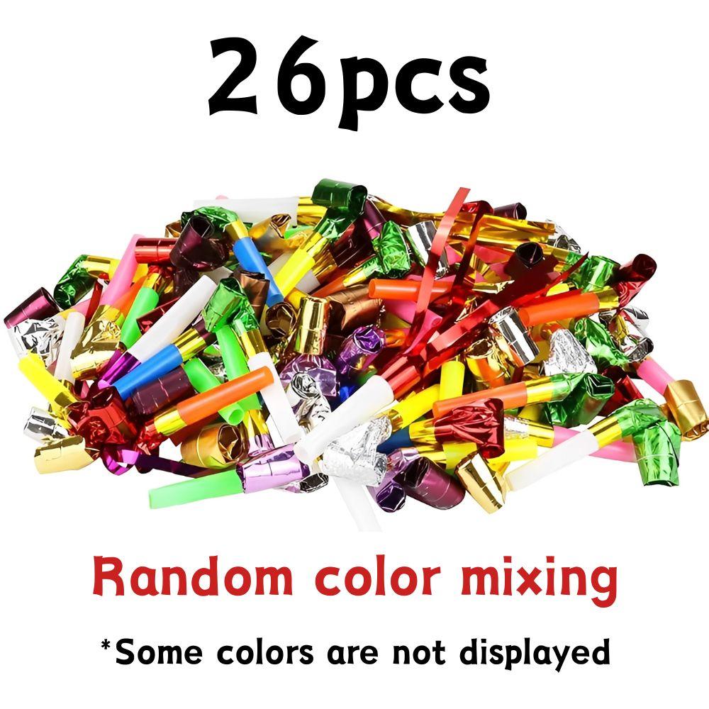 26pcs Plastic Party Blowers Mixing Color Parties Cheerleading Noisemakers Funny Birthday Festival Decoration Gift YMY