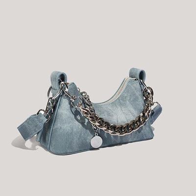 Fashion Denim Cloth Magic Bag New High Quality Luxury Chain Shoulder Bag Retro Large Capacity Canvas Oblique Crossbag