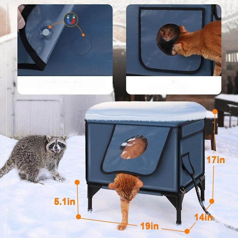 Outdoor Heating Insulation Cat House Waterproof Folded Keep Warm Cat Delivery Room Insulated Rain Pet Fence Cat Tent Supplies