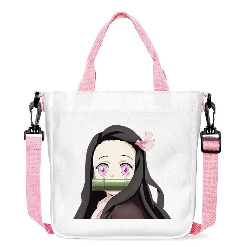 Borsa in Tela Stampata Crossbody Borsa a Mano Borsa a Spalla Fumetti Manga Giapponesi Nezuko Kamado Demon Slayer 7552