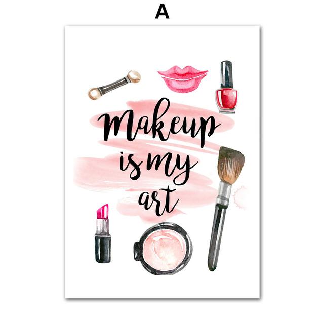 

Ресницы, ногти, лак для губной помады, красота, настенная живопись на холсте, плакаты на скандинавскую тему и принты, настенные панно для гостиной, декора салона, без рамки 21*30cm