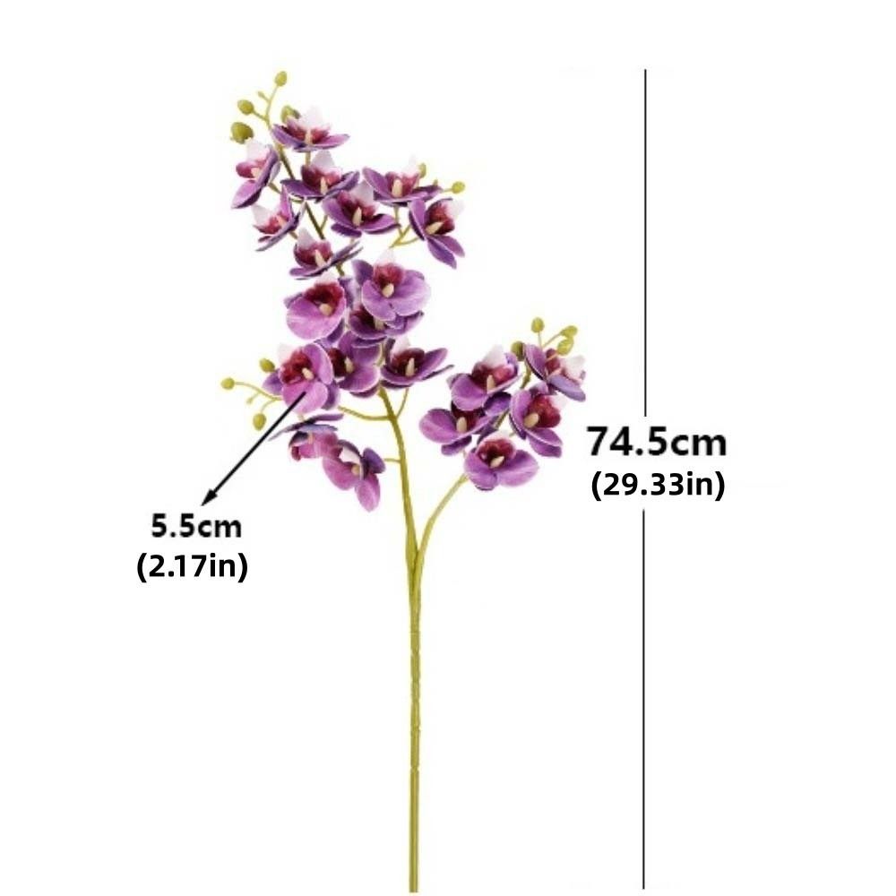 21 Heads Artificial Phalaenopsis Branches Real Touch Fake Mini Flowers  Dining Table