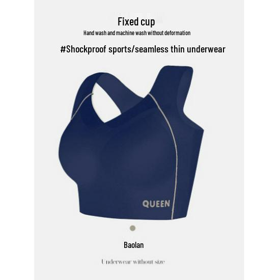 Women's Seamless Wire-Free Thin Cup Plus Size Sports Sleep Bra with Stylish Back