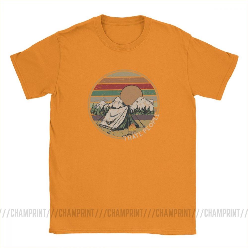 Love Camping I Hate People Vintage Funny T Shirts For Men Camping Hiking Short Sleeve Tops