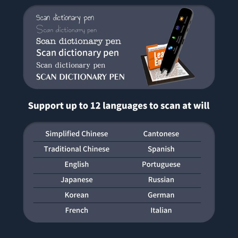 A26S Scan Translation Pen Exam Reader Voice Language Translator Device with Touchscreen WiFi/Offline Function for Students Learners Globally Universal