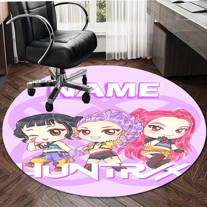 Personalized K-KPop Demon Hunters Round Chair Office Rug - Perfect for Mat, Office Chair & More - Ideal Gift for Birthdays and Holidays