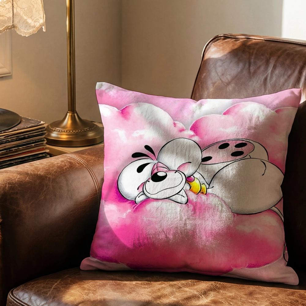 Cartoon D-Diddl Ratte Kissenbezug Weich & Leicht zu Waschen Kissenhülle – Vielseitig für Sofa, Bett, Reisen und Büro