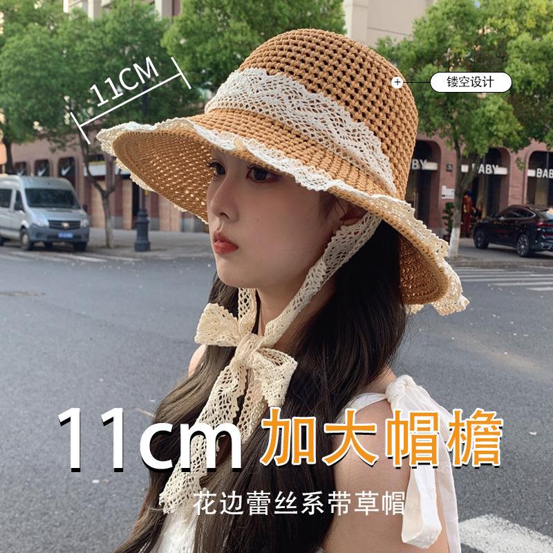 Hat Women's New Cute Sunscreen Hat Fashion Korean Version Summer Sunscreen Bucket Hat Bow Uv Sun Hat