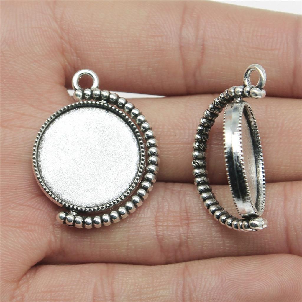 Akcesoria Części Obrotowa Okrągła Baza Pod Cabochon Szklany Taca Ustawień Materiały do Biżuterii Dziecięcej TA019