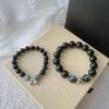 Heartfelt Bells Obsidian Bracelet for Couples, Original Niche Design, Gift for Boyfriend, Girlfriend, or Lover
