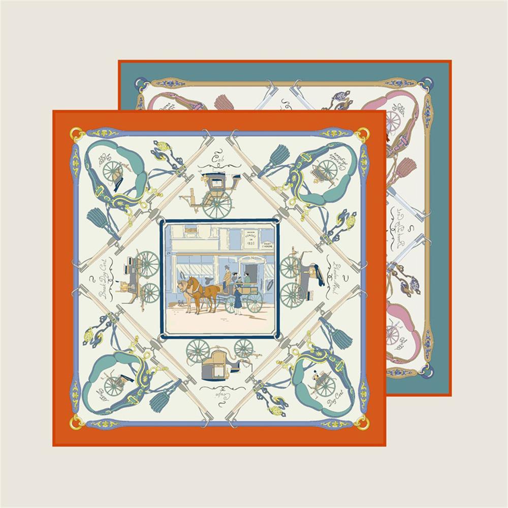 Silk Scarves Wraps Leather Boots Printed Twill Silk Scarf Women Shawls Luxury Design Hijabs Fashion Square Curled Shawl