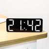 Nordic Style White Texture Alarm Clock Simple Rectangular Large Font Clock Two Sets of Alarm Clock