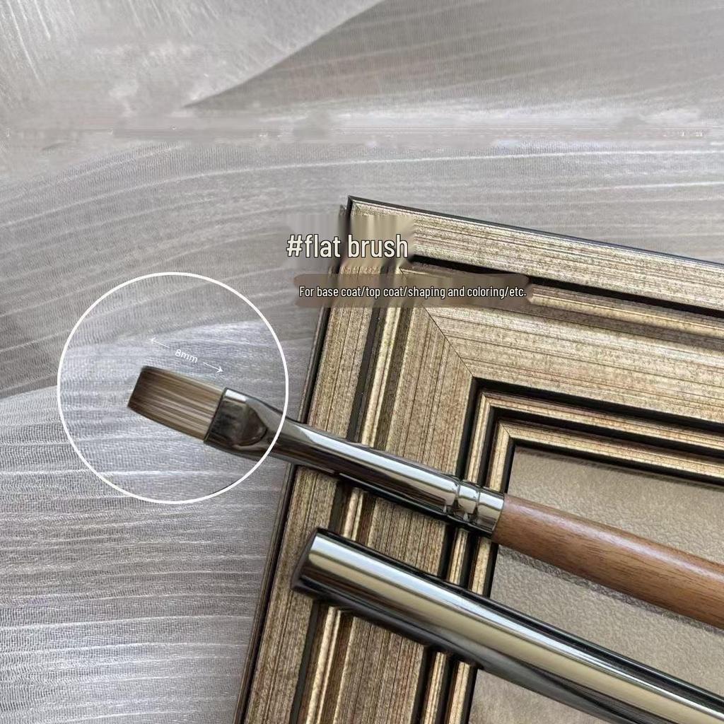 Xiaohongshu Deluxe Walnut Wood Nail Art Brush Set for Professional Gradient and Line Painting