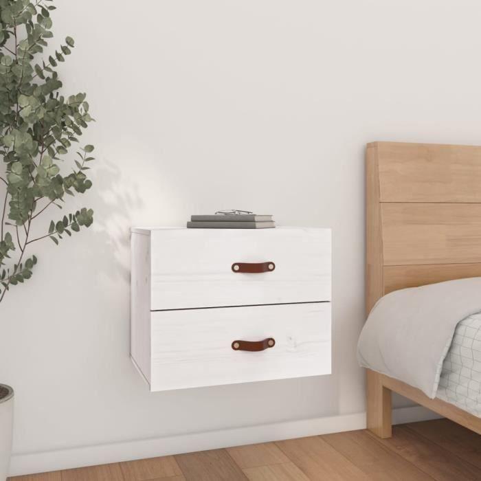 820978 vidaXL Table de chevet murale Blanc 50x36x40 cm