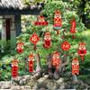 16Pcs Red Potted Plants Bonsai Pendants Spring Festival