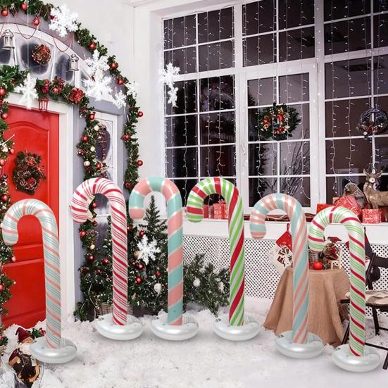 Christmas Candy Cane Balloon 51 Inch Large Inflatable Candy Cane Decoration for Birthday Xmas Wedding New Year Carnival Festival Holiday Party