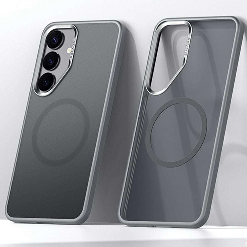

SULADA For Samsung Galaxy S25+ Case Compatible with MagSafe PC+TPU Phone Cover Titanium Grey