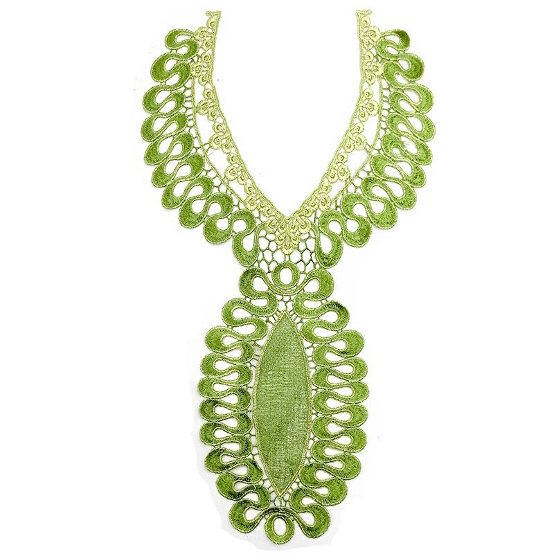 Color Heavy Industry Yarn-dyed Embroidered Collar, Gold Thread Embroidery, Large Fake Collar, Water-soluble Lace Collar, Hollow