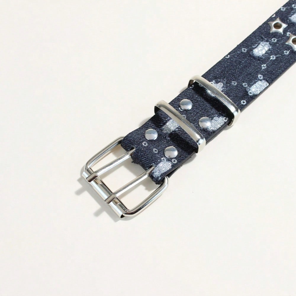 Punk Style Star Double-Breasted Belt, Jeans Fashion Decorative Belt, Belt