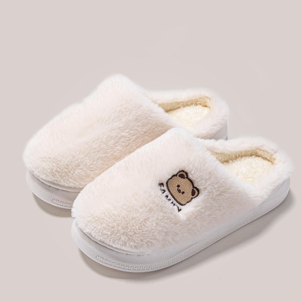 

Новые женские мужские осенне-зимние теплые тапочки милые хлопковые туфли для дома и спальни повседневные нескользящие туфли на плоской подошве для пар домашние мягкие плюшевые тапочки 36-37