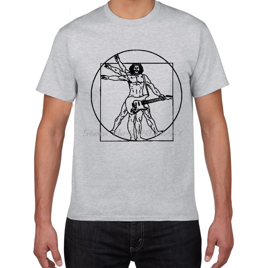 Da Vinci Κιθάρα Αστείο T-Shirt Ανδρικό Άνθρωπος του Βιτρούβιου Rock Band Vintage Γραφικό Μουσική Πρωτοτυπία Streetwear T Shirt