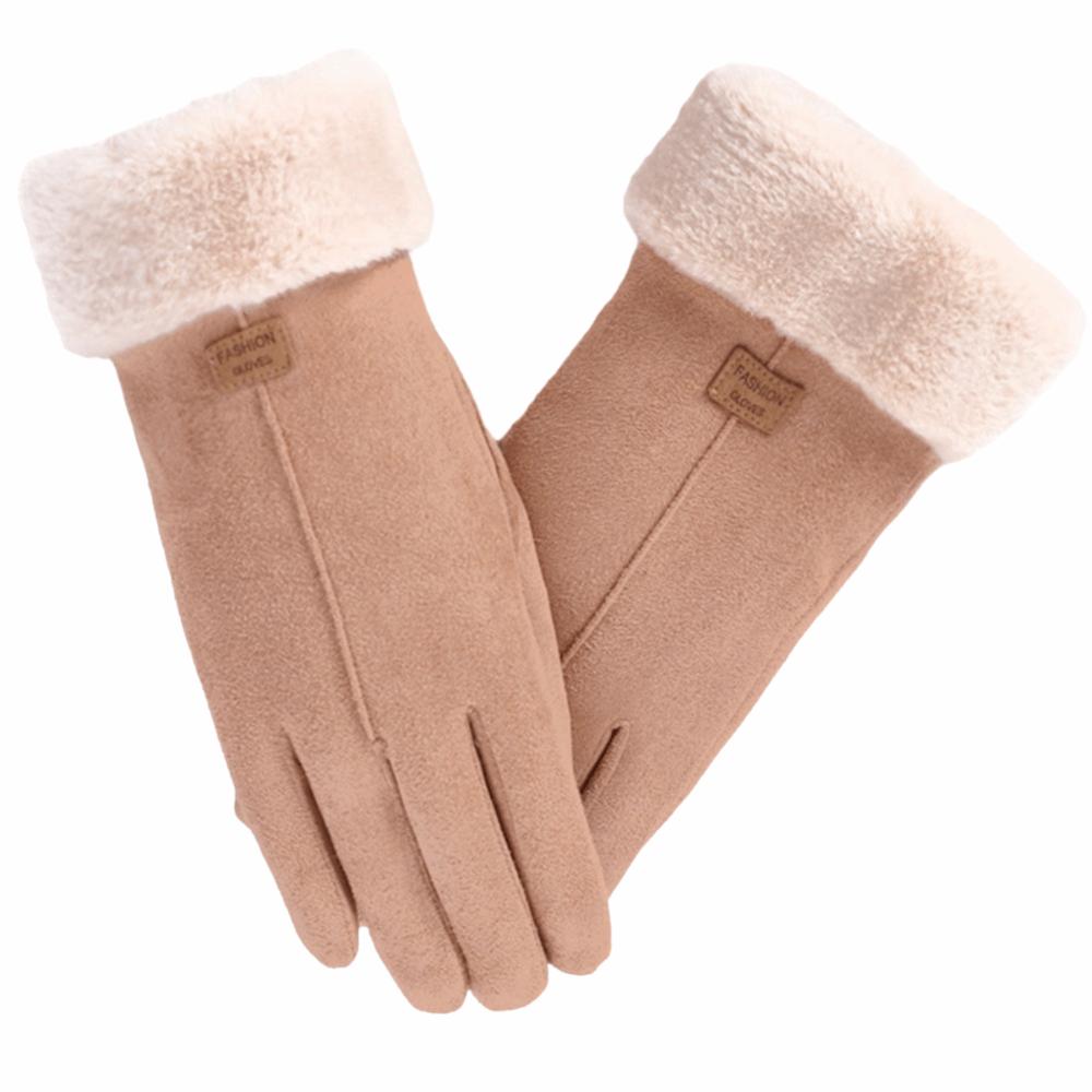 Windproof Suede Gloves  Sports Cycling Mittens Women Winter Gloves  Autumn/Winter