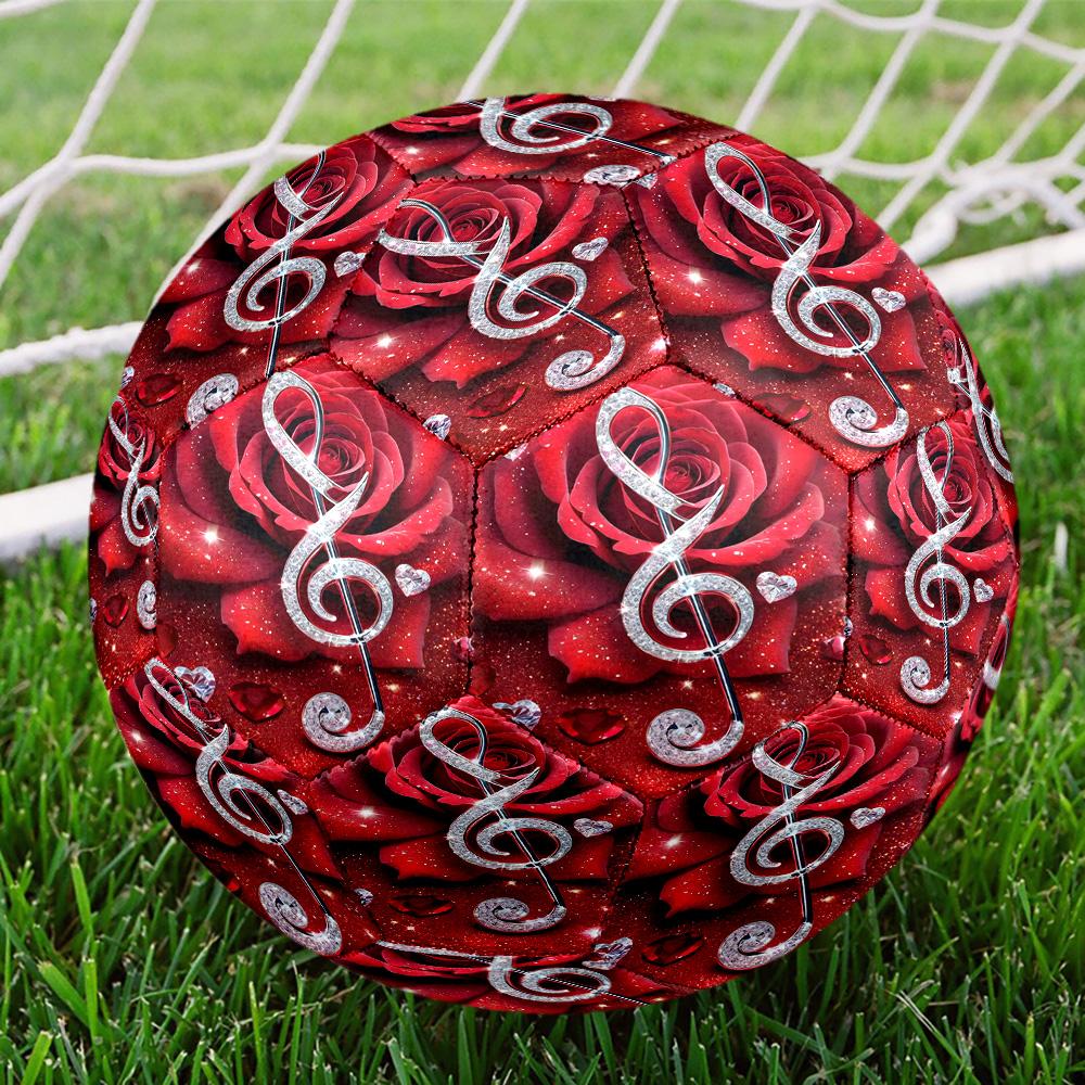 Piano Note Indoor Soccer Ball Size 5 Colorful All Ages Machine Stitched PVC Competition Ready Durable High-Bounce