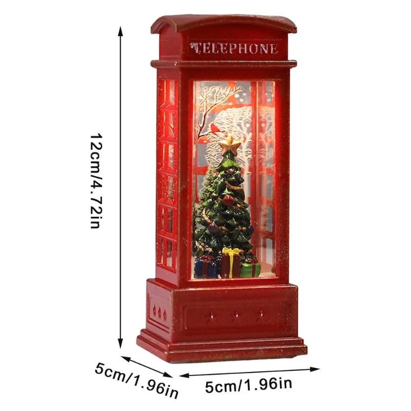 Christmas Chestnut Telephone Booth Christmas Desktop Decoration Luminous Telephone Booth Creative Night Light Christmas Gifts