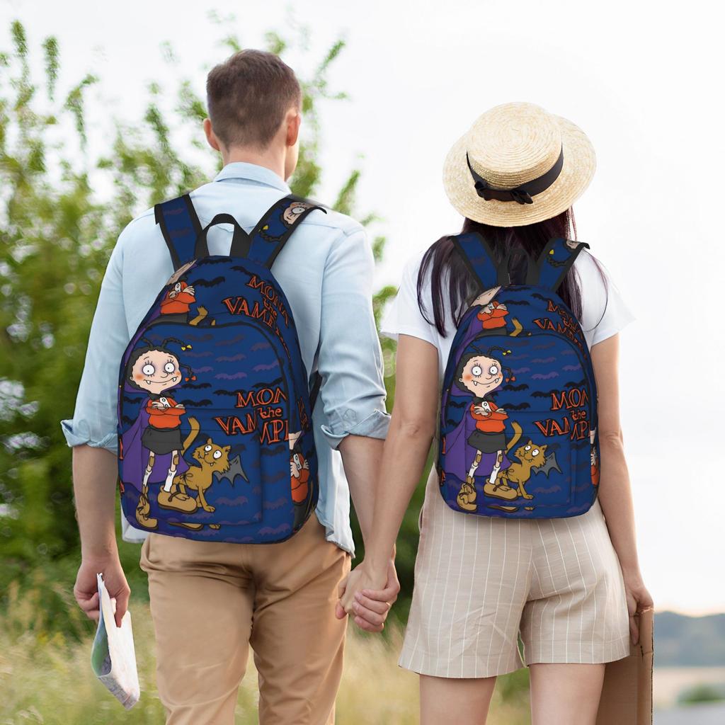 Mona The Vampire Anime Teenage Backpack Lightweight Student Hiking Travel  Daypack for Men Women Laptop Canvas Bags