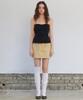 Lense Piping Fake Cargo Mini Skirt Beige