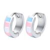 Vnox Rainbow Hoop Earrings for Men Women, Waterproof Stainless Steel 4*13mm Huggie Earrings, LGBTQ Friendly Pride Jewelry Gifts
