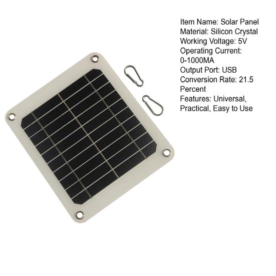 5W Solar Panel Phone Charger High Conversion Rate Overcharging Protection Waterproof Compact Single Crystal Silicon Solar Panel Charger