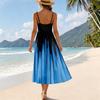Abito Midi Senza Maniche con Spalline Sottili e Stampa Astratta Leggero Fluido Estivo Casual Abito da Sole per Donna