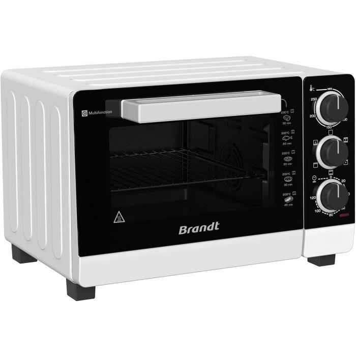 BRANDT FC265MWST Compact Oven - 26L - Multifunction - Adjustable Thermostat Up To 250°C - White and Black