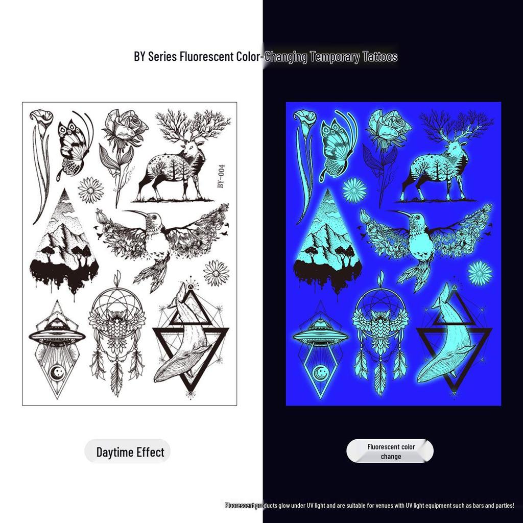 Creative Fluorescent Waterproof Full Arm and Face Tattoo Sticker