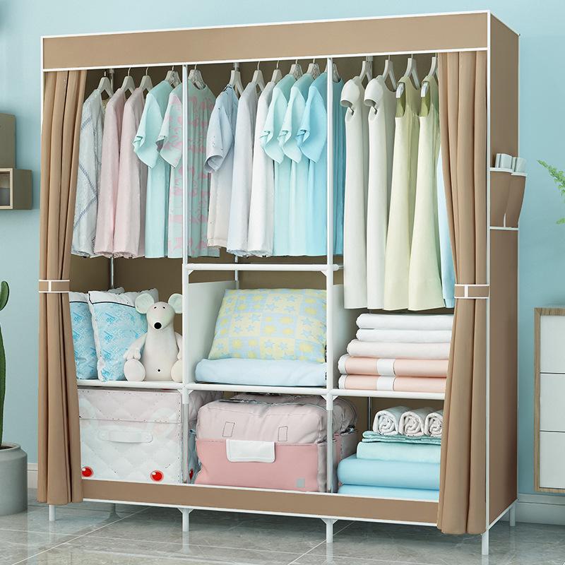 Foldable Fabric Wardrobe: Economical Storage Cabinet & Clothes Rack
