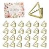 Metal Business Card Holders 24pcs Triangle Metal Card Holders Golden Note Clips Table Name Stands for Wedding for Weddings